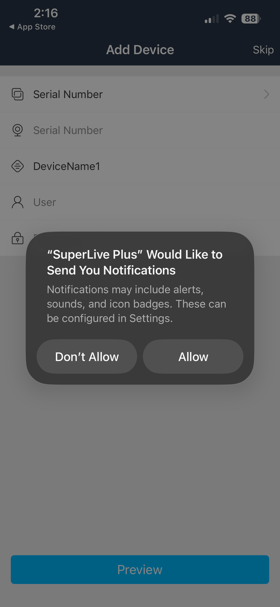 Notification permission popup asking to allow notifications. Tap Allow.
